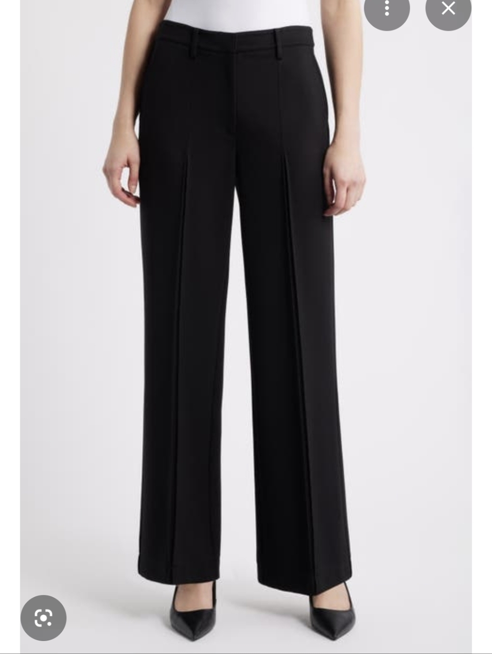 Elie Tahari Wide-Leg Black Pinstripe  Dress Pants - Classic Women's Workwear